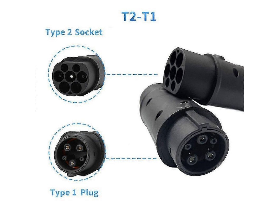 Yuru adaptador de Carregamento para Veículos Elétricos J1772 Tipo 2 para Tipo 1 - Carregador Ev