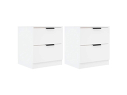 Bedside Cabinet, Bedside Cabinets Vidaxl Branco Compensado (n/a)