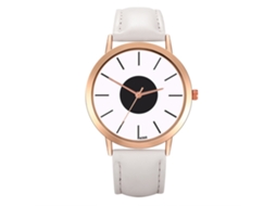 Relógio de Quartzo com Pulseira de Couro Pu Estilo Empresarial Minimalista para Homem Branco