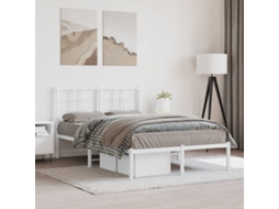 Estrutura De Cama Com Cabeceira 120x190 Cm Metal Branco
