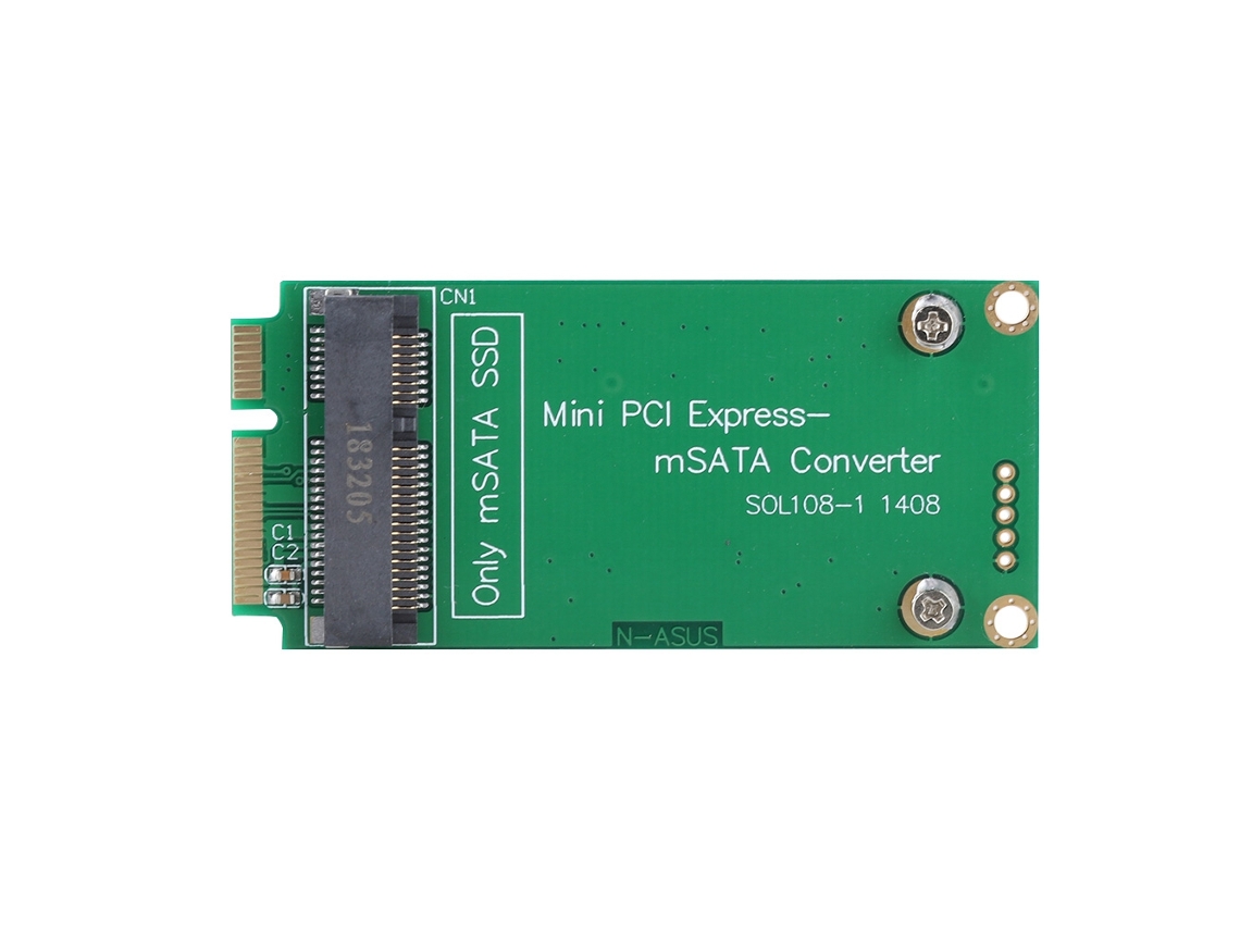 Adaptador De Cartão Riser Ssd Msata Para Sata Mini Pcie Verde Para Notebook Asus Luz Dourada