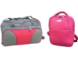 Conjunto de Viagem CSD Trip (Cinza e Rosa - 30x40x12 cm - 60x32x30 cm - Poliéster)
