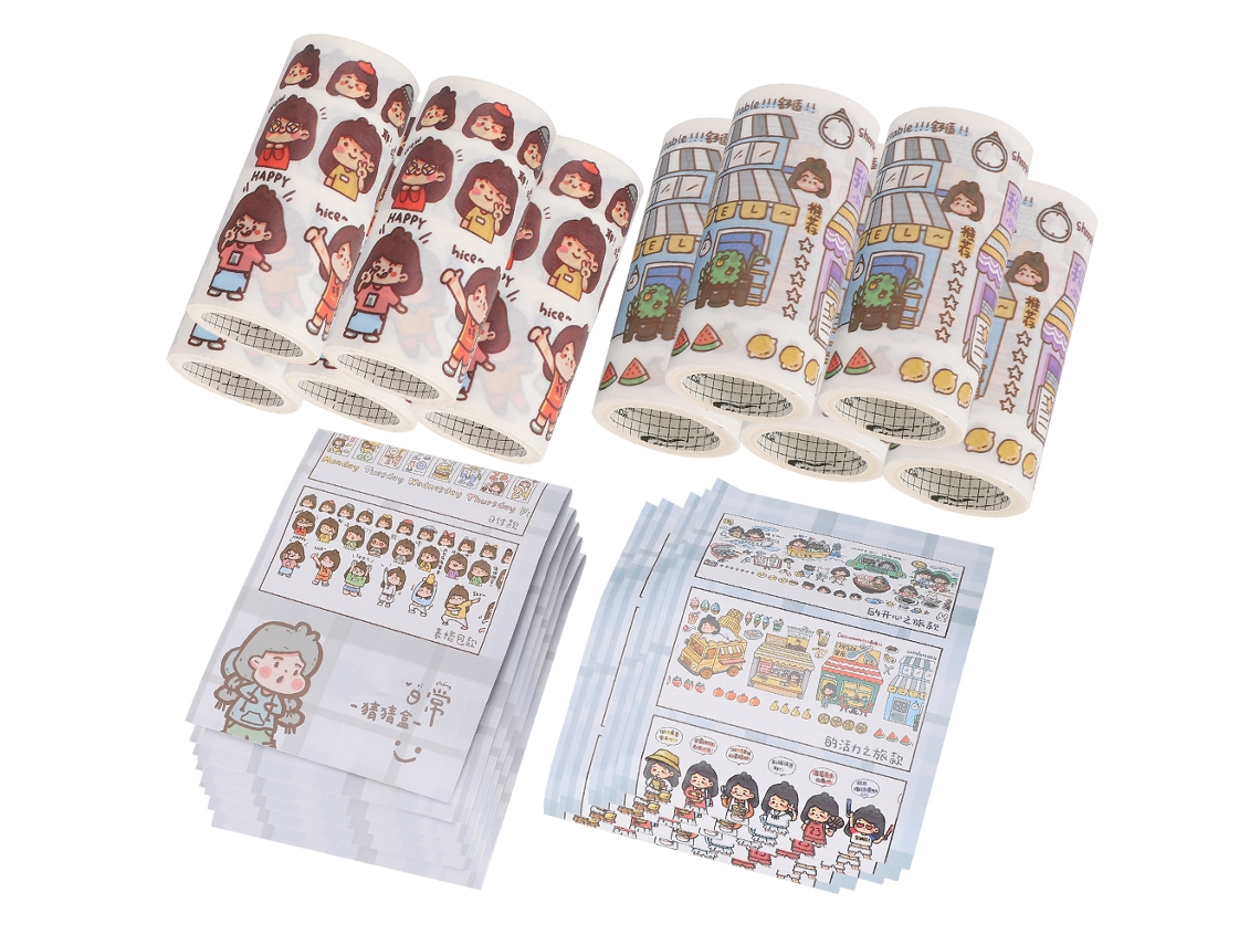 Fita Adesiva, 10 Caixas De Fita Adesiva Com Estampas Lindas, Adesivos Decorativos Artesanato, Scrapbooking E Planejamento De Papel, 75 Mm X 2,1 M