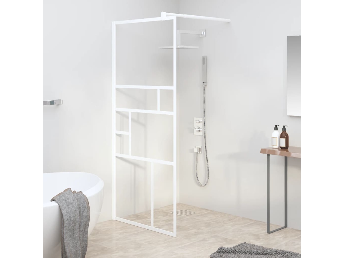 Vidaxl Divisória De Chuveiro 90x195 Cm Vidro Esg Branco