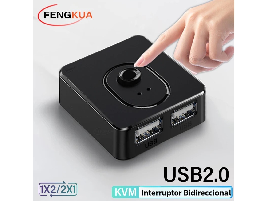 Switch Kvm Usb 3.0 Com Hub Usb 2.0 Bidirecional E Extensor Usb 3.0. Mdug (1x2/2x1)