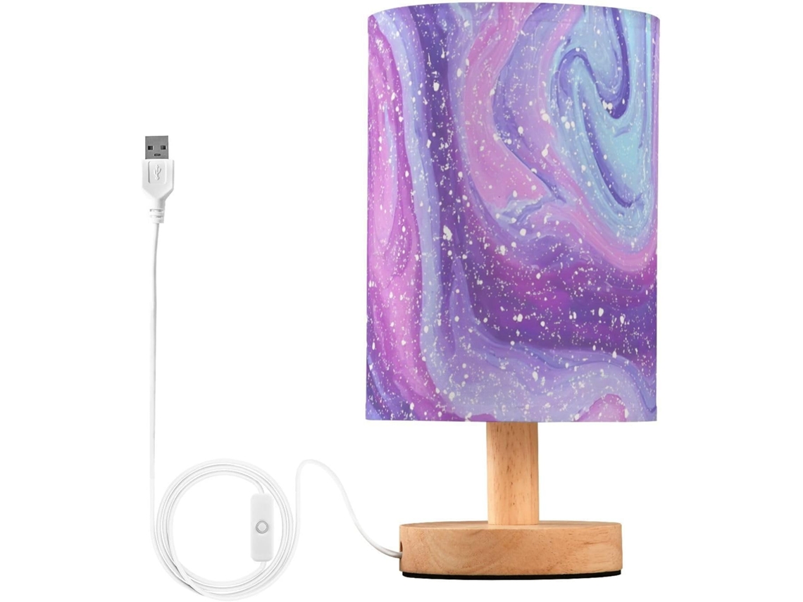 Abajur De Cabeceira Mnsruu Em Mármore Roxo Fluido, Tingido Com Nós, Luminária De Mesa, Luminária Pequena Para Quarto E