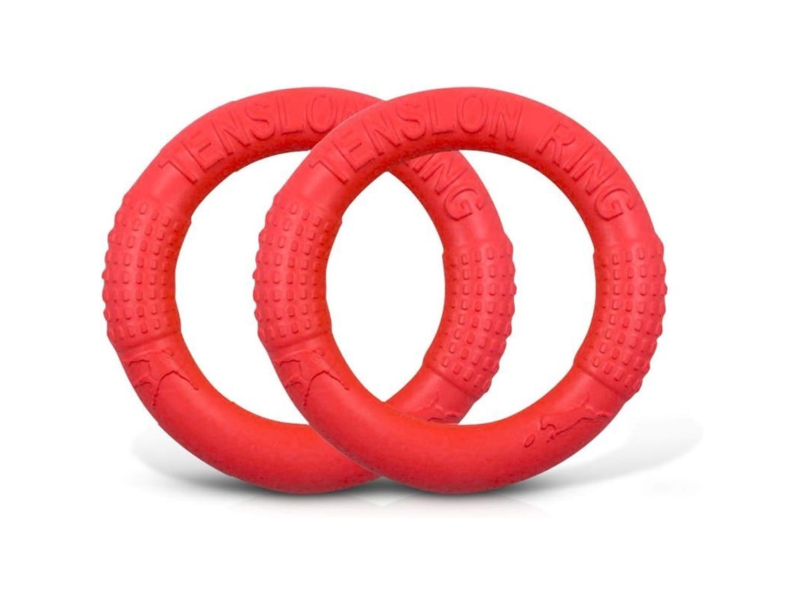 2026 juguete de Frisbee para Cães Flutuante de Borracha Indestrutível 2 Peças Vermelho Tamanho L