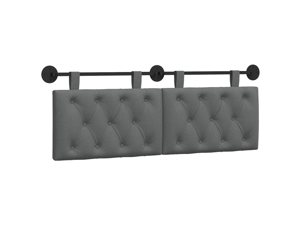 Conjunto 1 Cabeceira Suspensa Vidaxl Cinzento Tecido (130 X 55 X 7 Cm)