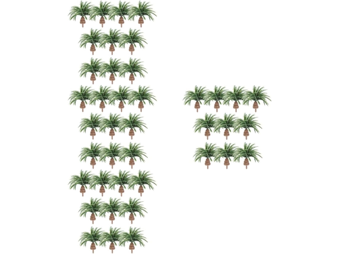 40 Peças De Coqueiros Artificiais Para Decoração De Mesa, Com Folhagem Verde E Areia.