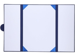 Pasta Dobrável Baluue Com Capa De Papel, Fecho Redondo, Para 3 Folhas, Na Cor Azul Pérola, Ideal Para Prêmios E Diplomas