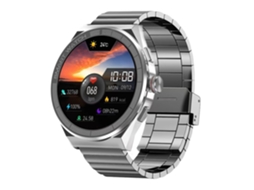 Ly Ebike - Relógio inteligente à prova d'água IP68 com pulseira de aço de 1,45 polegadas