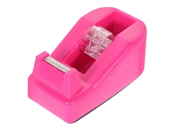 Dispensador de Fita Adesiva de Mesa Antiderrapante com Cortador de Fita, Suporte Portátil para Fita Adesiva, Cor Rosa. GOKOCO