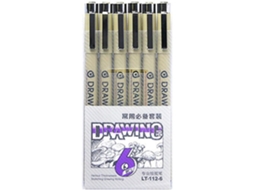 Conjunto De 6 Canetas De Desenho De Secagem Rápida Para Esboços, Rabiscos, Ilustrações E Arte.