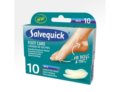 Salvequick Mistura De Pensos Para Cuidados Com Os Pés, 10 Unidades Orkla Care