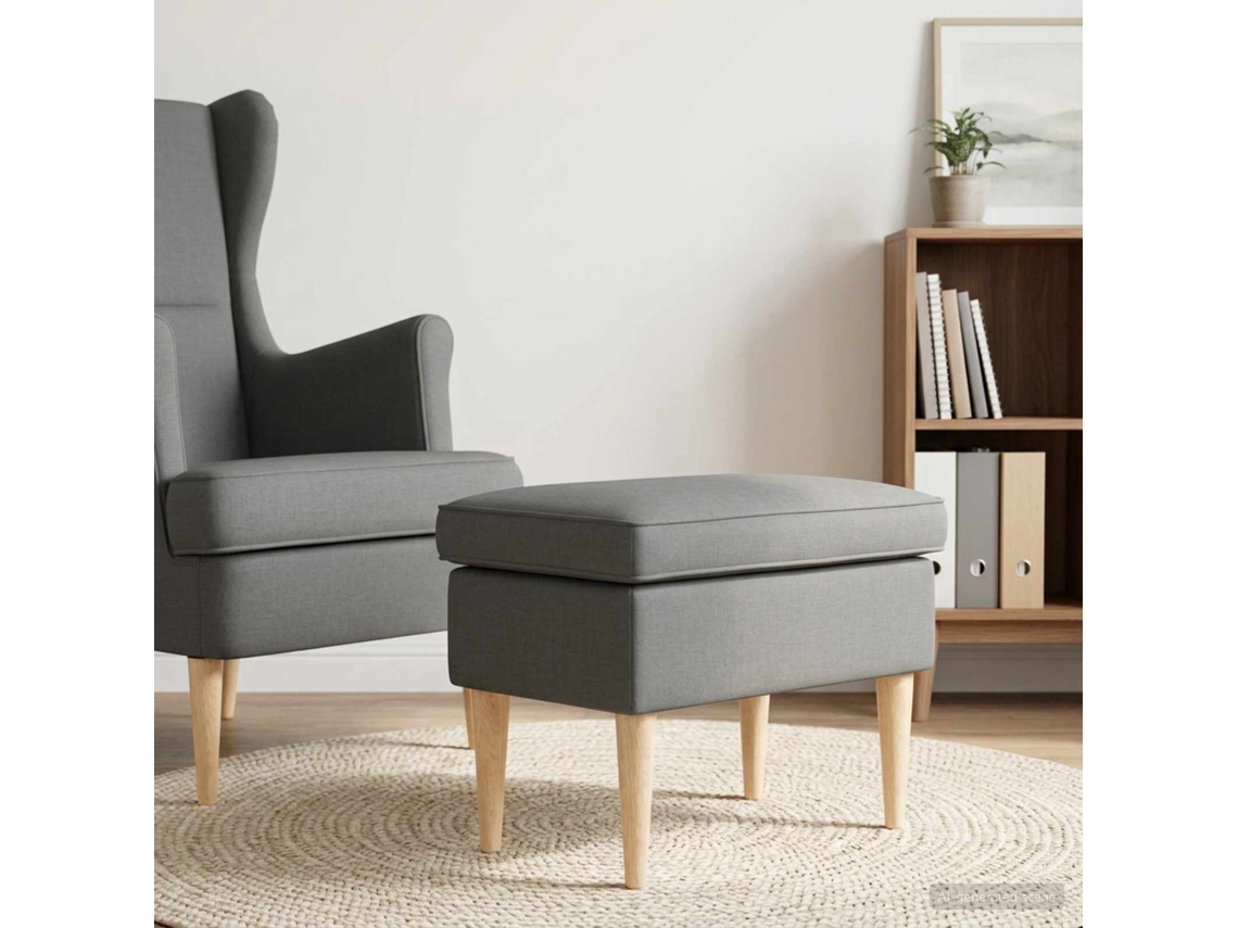 Vidaxl Pufe Para Os Pés Cinzento-escuro 55 X 35 X 41 Cm