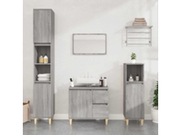 Vidaxl Armário Wc 65x33x60 Cm Derivados De Madeira Sonoma Cinzento