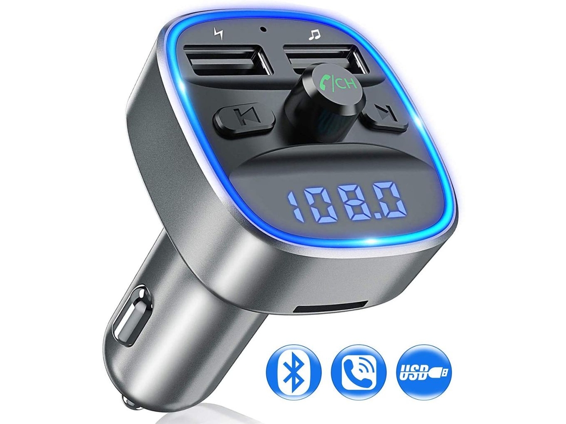 Transmissor Fm Bluetooth Veicular, Usb, Carga Rápida, Cartão Tf