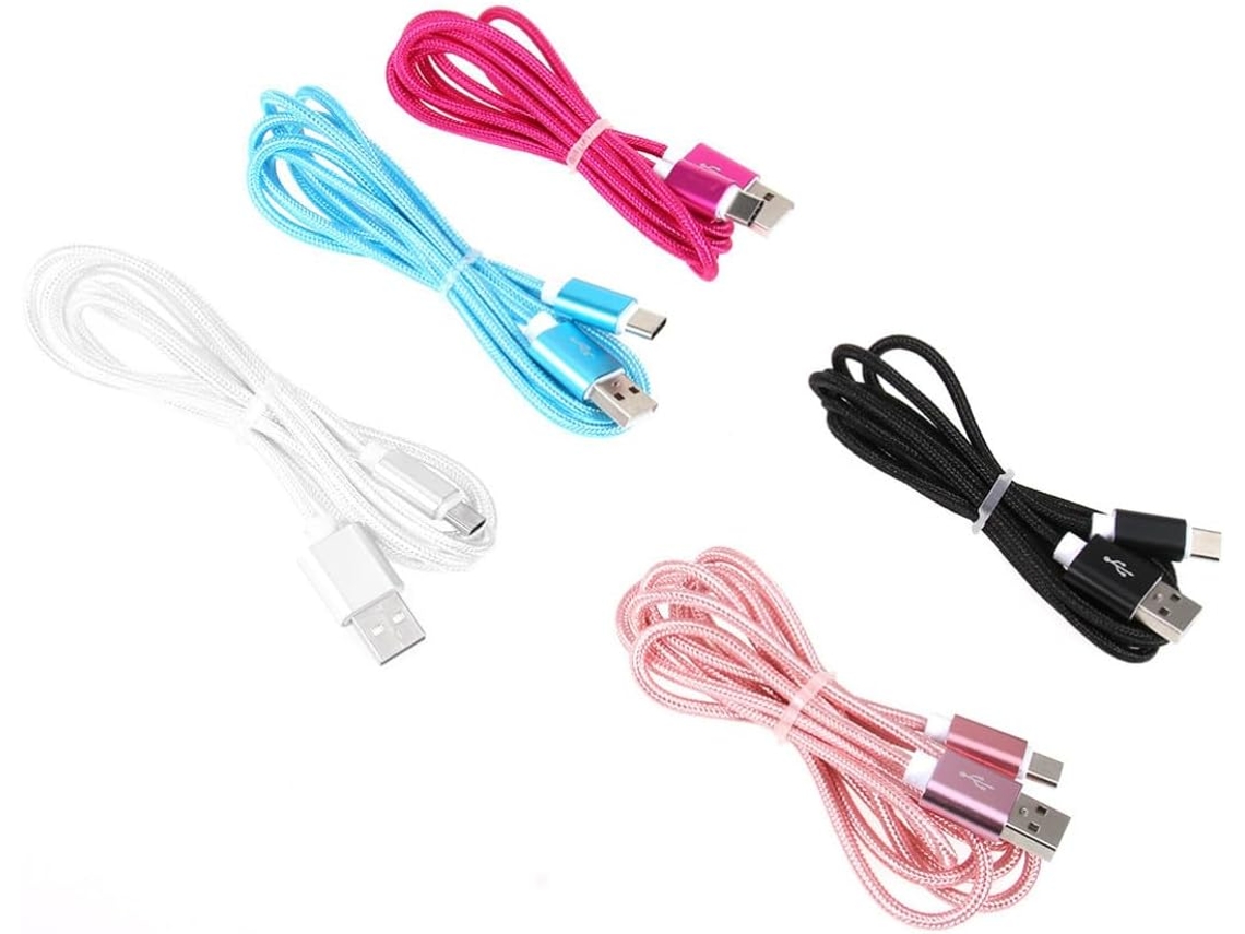 Pacote Com 5 Cabos Usb Tipo C De Carregamento Rápido