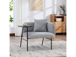 Poltrona Moderna Tecido 2 Compartimentos Mesa Lateral VELTRIX