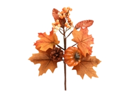 Acessórios de Guirlanda Flor Abóbora com Galho Folha Maple Diy