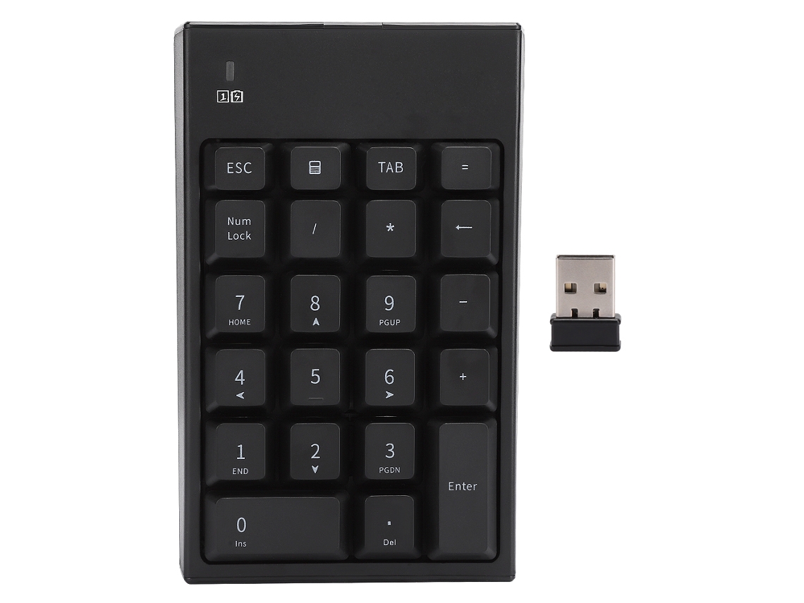 Teclado Numérico Sem Fio 2.4g Usb Portátil 22 Teclas Mini para Laptop, Notebook com S/MARCA