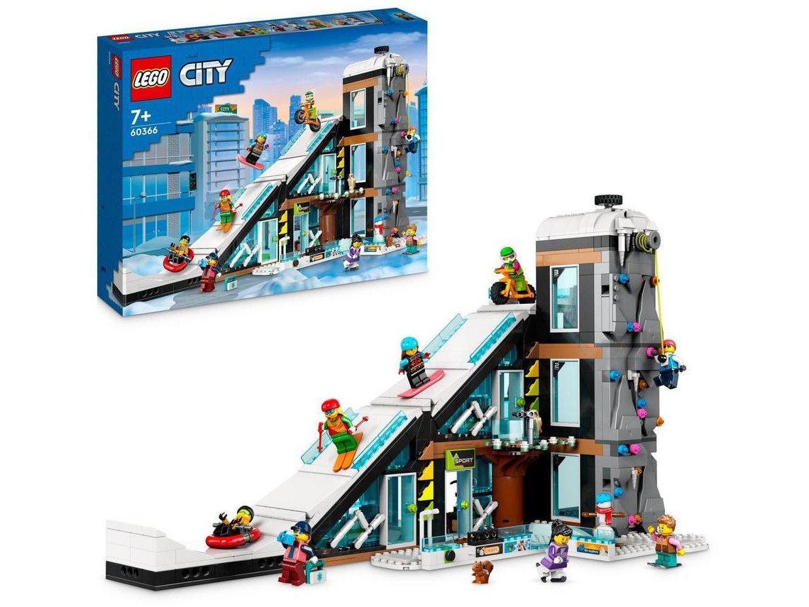 LEGO City: Centro de Esqui e Escalada – Brinquedo de construção divertido para os fãs de ski (1045 peças)