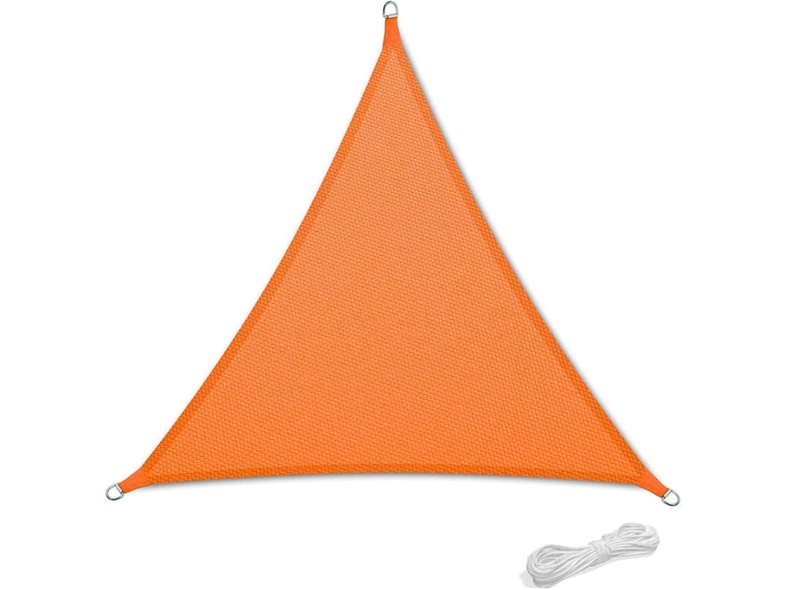 Toldo Impermeável 3x3x3m Para Pátio Jardim Com 90% Proteção Uv E Corda Triangular Laranja