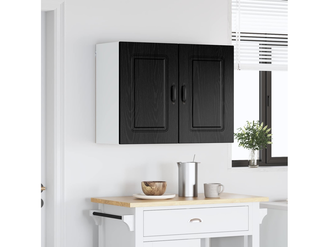 Vidaxl Painel De Lava-louça Kalmar Carvalho Preto 80 X 31 X 60 Cm