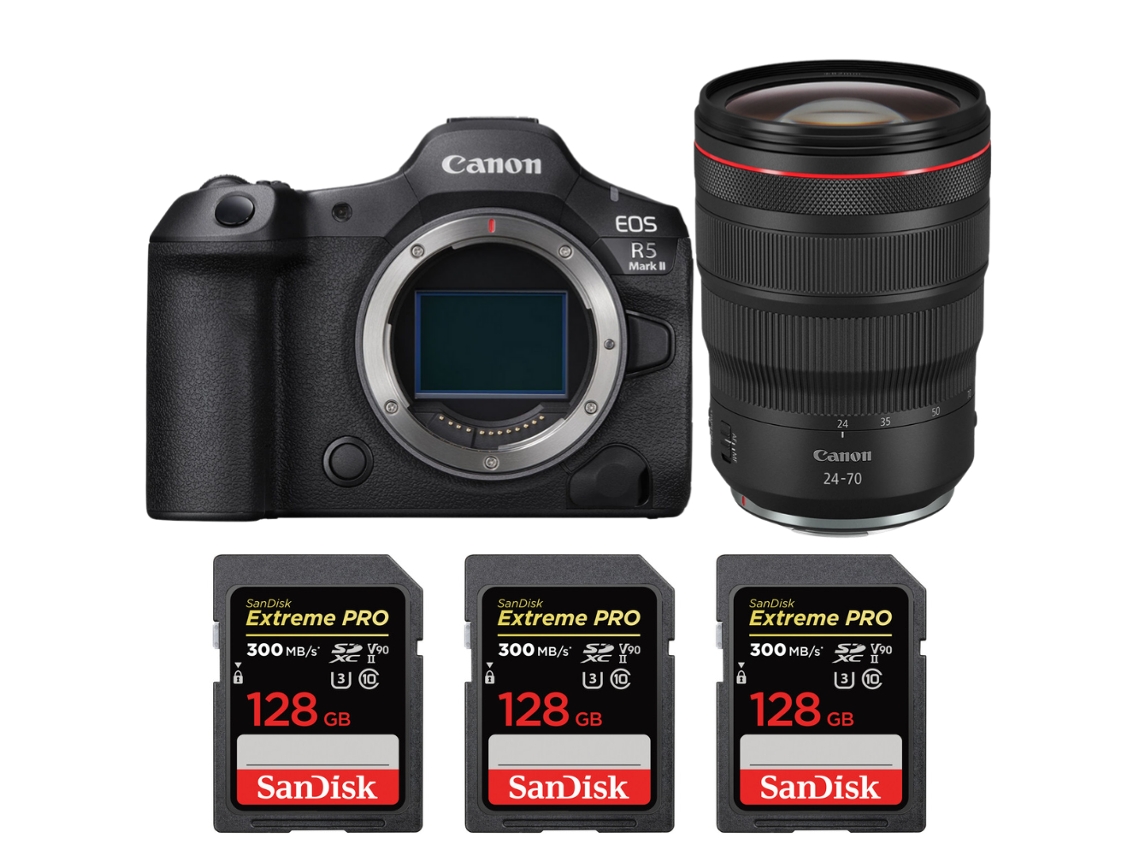Eos R5 Mark Ii + Rf 24 70mm F/2.8 L Is Usm + 3 Sandisk 128gb Uhs ii 300mb/s + Ebook “20 Dicas para Fotos Que Impressionam” CANON