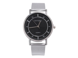 Reloj De Cuarzo Para Hombre Con Correa De Malla Y Dial Redondo Casual Fashion (plata)