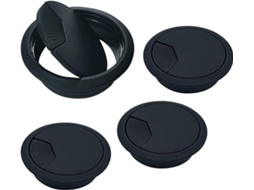 Ilhós Para Mesa, Cabos De Mesa 60 Mm, Conjunto 4 Peças, Preto