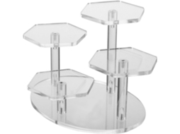 Expositor Vertical De Joias Eringogo, Em Acrílico Transparente, Com Design De Escada 4 Níveis, Decorativo E Que