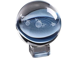 Bola De Cristal Miniatura Com Sistema Solar Gravado Em 3d, Decoração Para Lar E Escritório