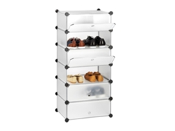 Sapateira Modular De Plástico Com 6 Compartimentos