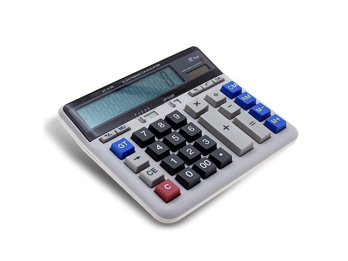 Calculadora eletrônica solar de 12 dígitos com botões grandes, multifuncional para escritório, escola e negócios.
