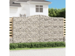 Vidaxl Cesto Gabião Arqueado 400x30x220/240 Cm Ferro Galvanizado
