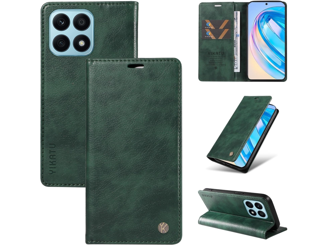 Capa Para Honor X8a, Capa Carteira Em Couro Pu Resistente A Impactos, Capa Dobrável Flip Resistente A Impactos Porta