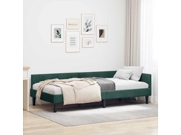 Vidaxl Estrutura De Cama De Canto Verde Escuro 100 Cm X 200 Cm Veludo