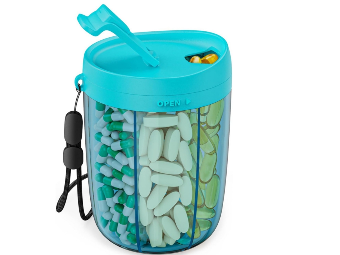Organizador De Comprimidos Eifson 6 Vitaminas Anti-mistura Sem Bpa (azul Lago)