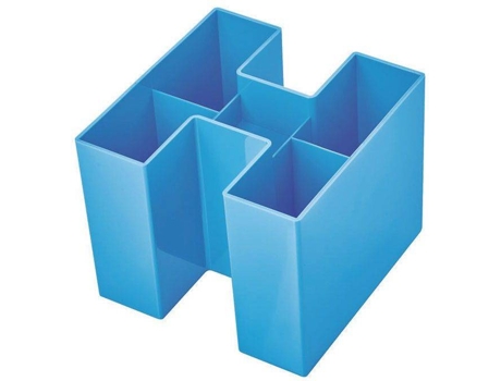Copo Porta-Lápis Bravo, Prolipropileno, 109 x 90 x 109 mm, Azul Claro