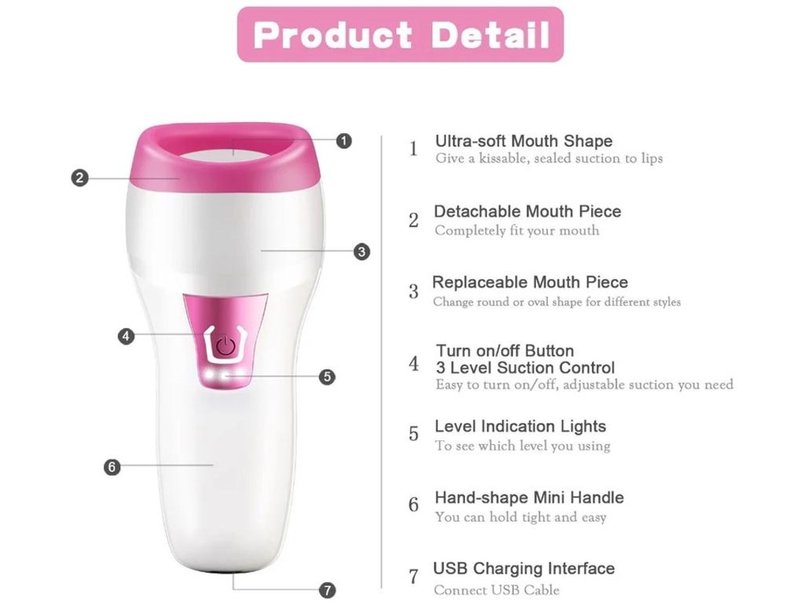 Dispositivo Lip Plumper Dispositivo Automático Fuller Lip Plumper Carregamento Usb Tamanho Portátil 2 Estilos Para Maquiagem Labial Yizhood