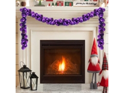 Vidaxl Guirlanda De Bolas De Natal Led Lilás 186 Cm Poliestireno