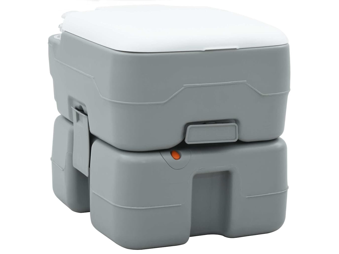 Vidaxl Vaso Sanitário De Camping Cinza E Branco 41,5 X 36,5 X 37,5 Cm