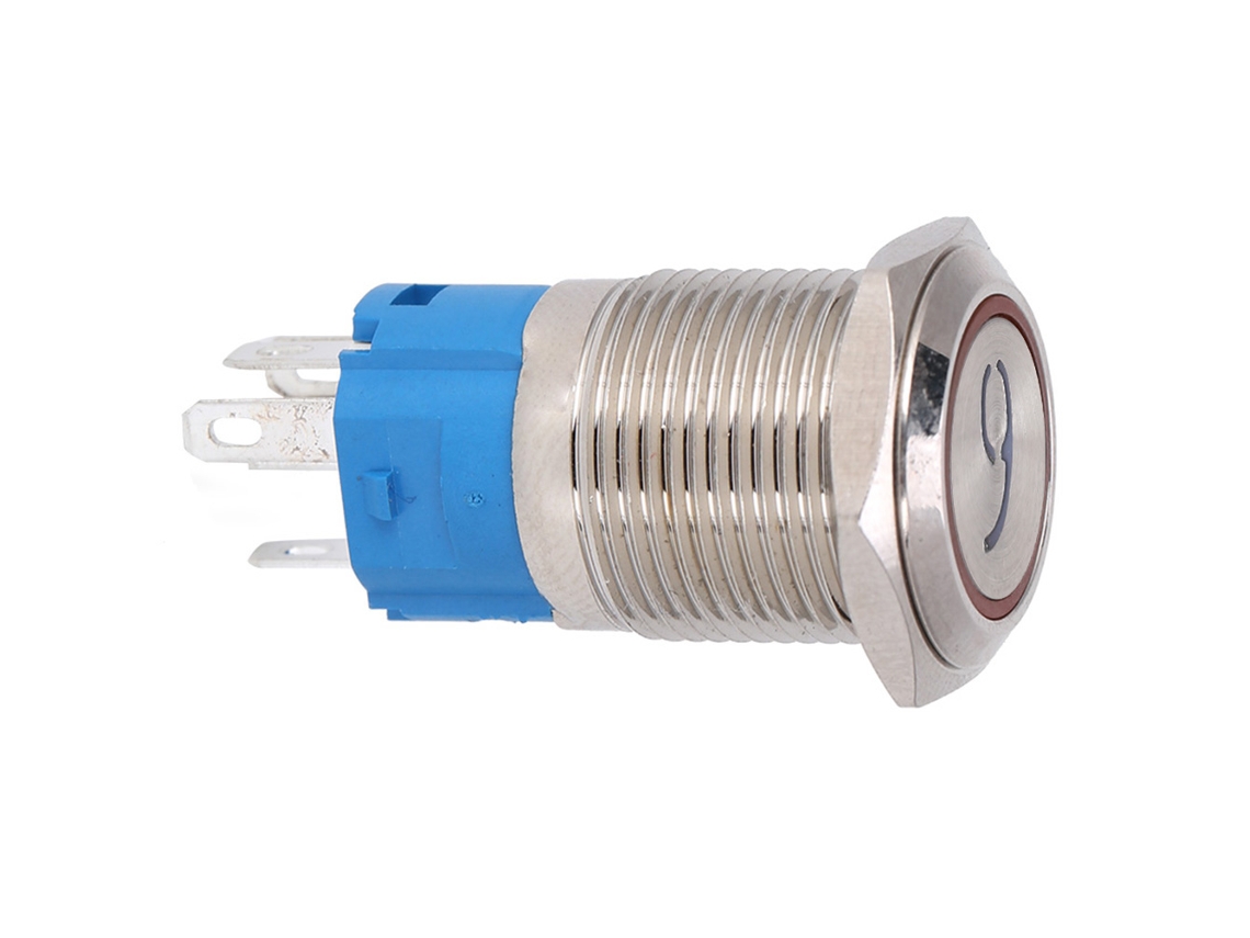 Laxiscreed Interruptor De Botão Auto-rearmável 16mm Com Luz Vermelha, Compatível Com 3-6vdc