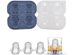 Formas De Gelo Em Forma De Pinguim, Silicone De Qualidade Alimentar, Ideais Para Cocktails De Whisky, Conhaque,sumos. Azul Hexinyigjly