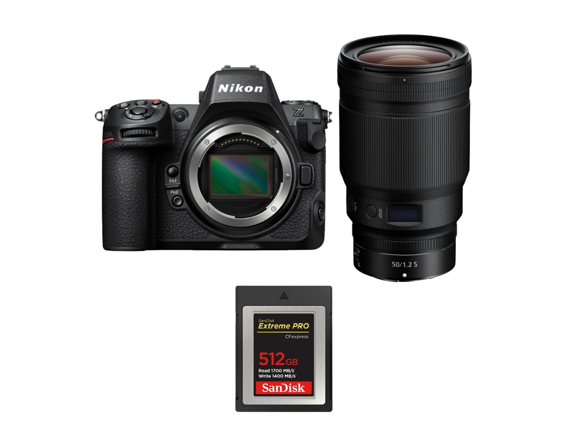 Z8 + Z 50mm F/1.2 S + 1 Sandisk 512gb Extreme Pro Cfexpress Type B Máquina Fotográfica Híbrida Full frame + Ebook Pricedirect NIKON