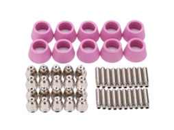 Kit De Consumibles Para Soplete De Corte Plasma: Electrodo, Punta De Contacto, Boquilla Cerámica Para Ag60/sg55 (50 Piezas)