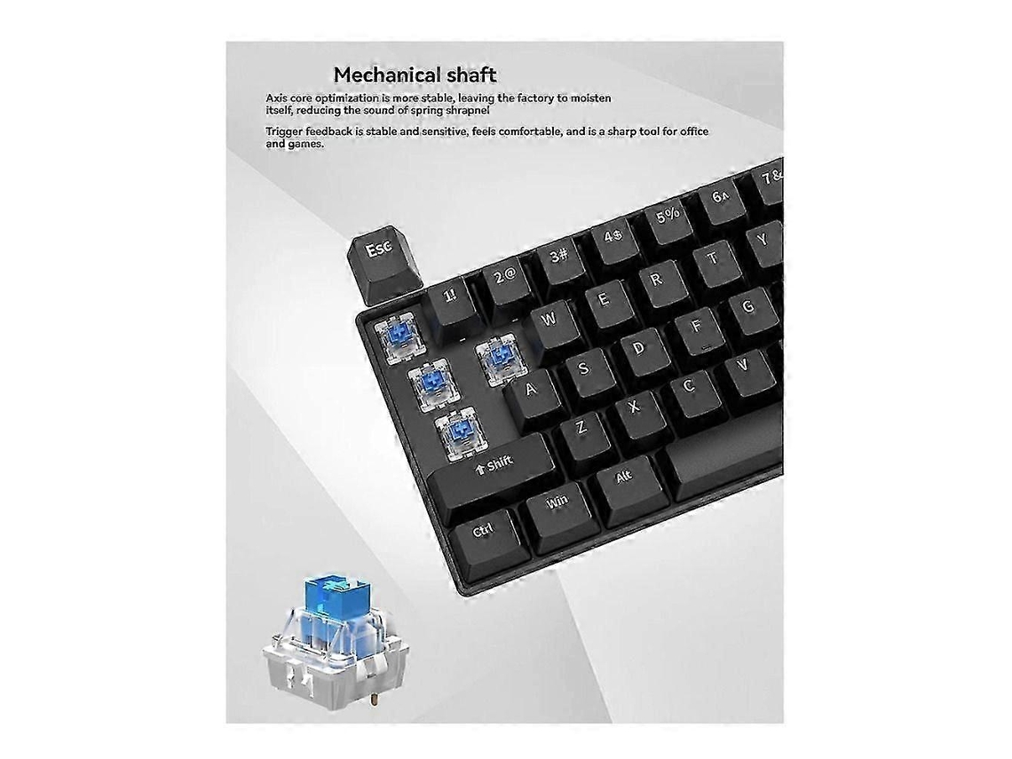 Teclado Mecânico De 61 Teclas Com Interruptores Hot Swappable, Acessórios De Escritório E Teclado Para Jogos. Everley891