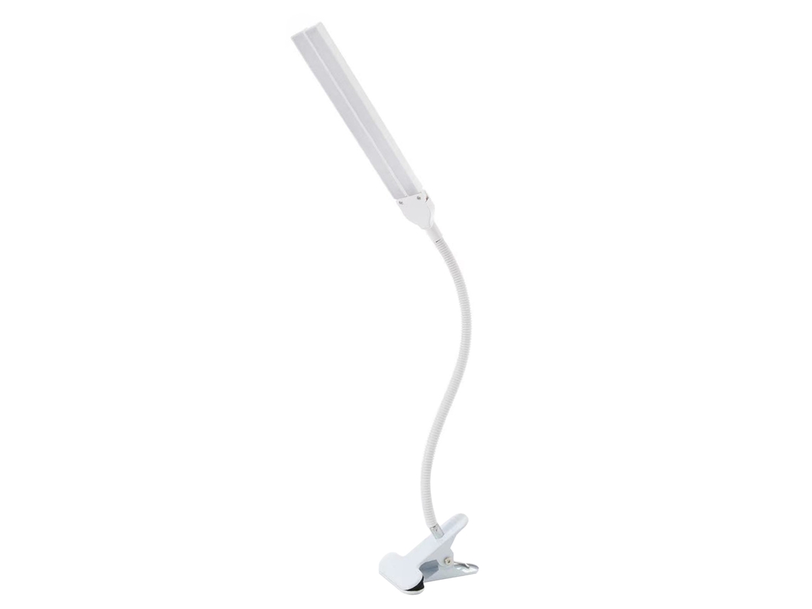 2026 lâmpada de Escritório com Pinça de Cabeça Dupla Led Ajustável para Leitura, Estudo, Dormitório, Crianças, Branco