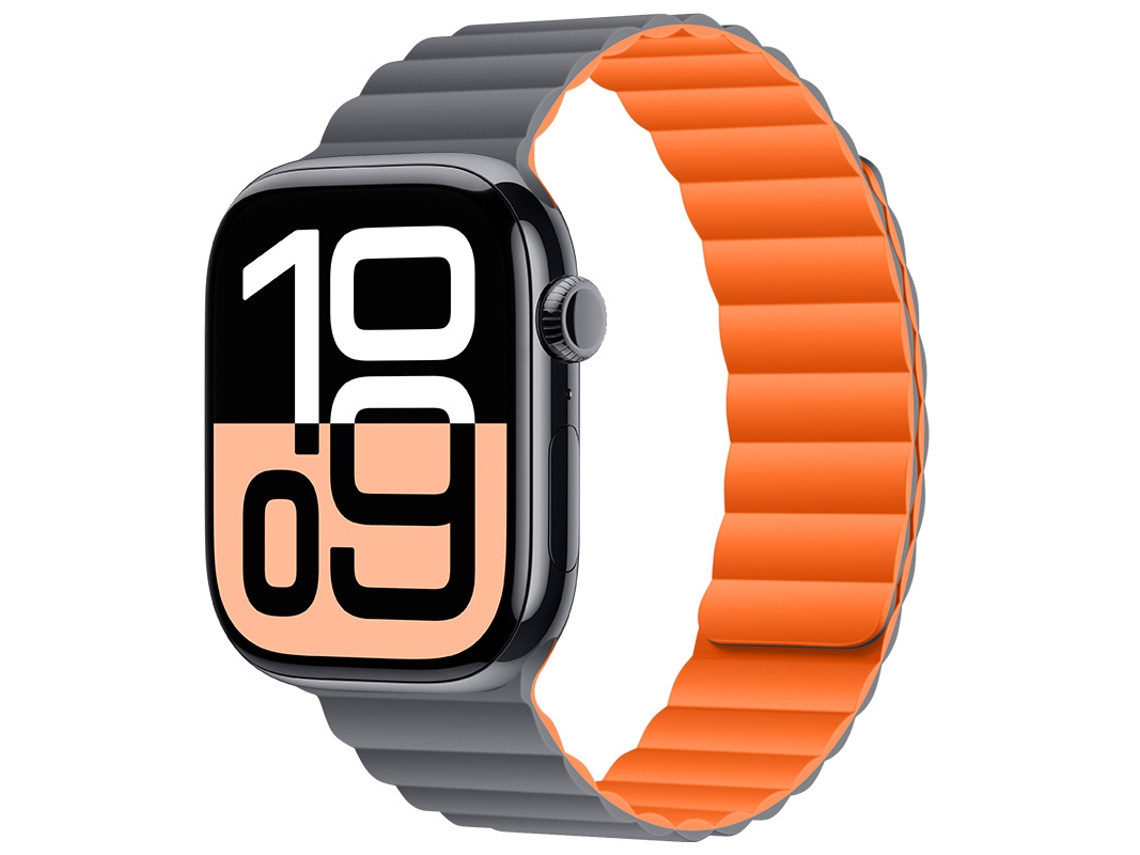 Bracelete Para Apple Watch 42/44/45/46/49mm Laranja-acinzentado Cuich